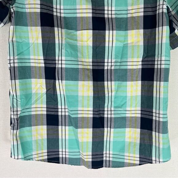 Urban Pipeline Button Down Shirt Boys Blue Yellow Plaid Short Sleeves XL - Picture 7 of 9